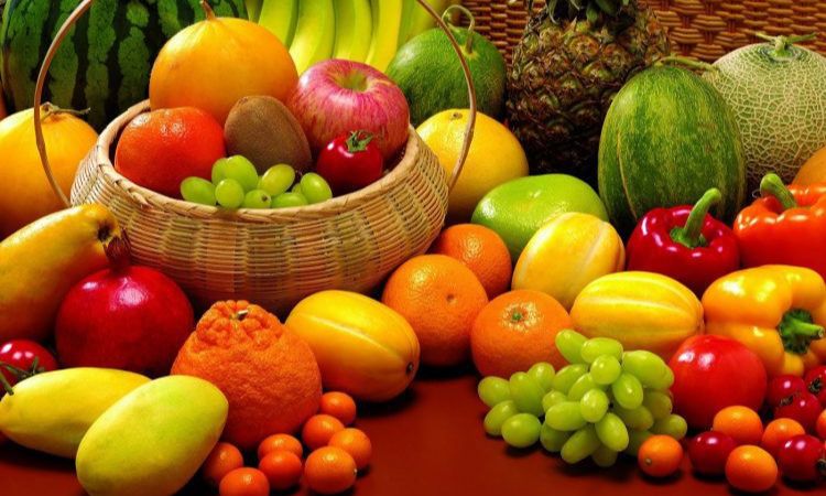trưng bày mâm ngũ quả các hoa quả tươi